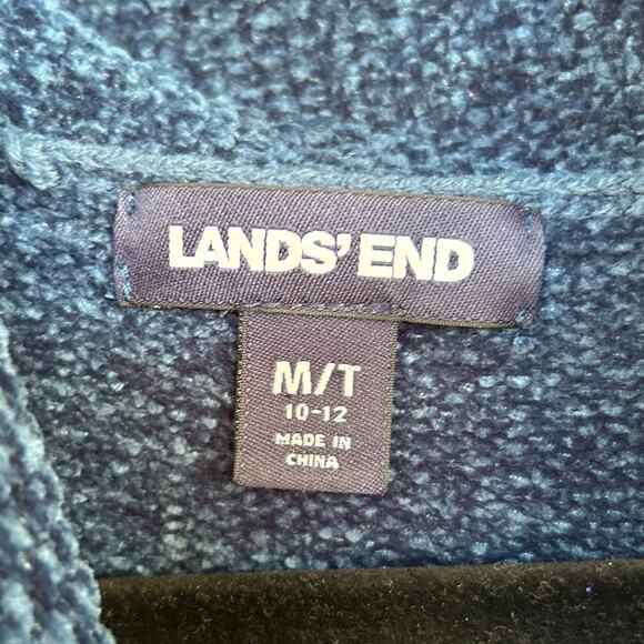 Lands' End Women's Blue Chenille Cowl Neck Sweater Size Medium Tall 10-12 - Picture 3 of 5